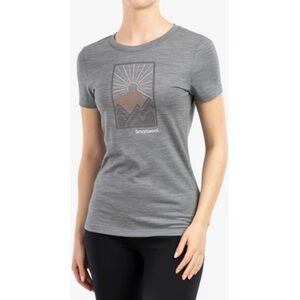 Smartwool women’s merino wool t-shirt size large alpine graphic grey